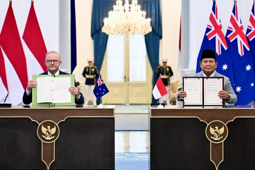 Presiden Prabowo Terima Kunjungan PM Australia di Istana Merdeka