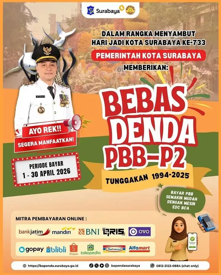 Jelang HJKS, Pemkot Surabaya Hapus Denda PBB