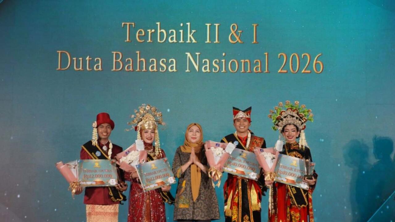 Duta Bahasa Nasional 2026, Adventhius dan Dania dari DKI Jakarta Jadi Terbaik I